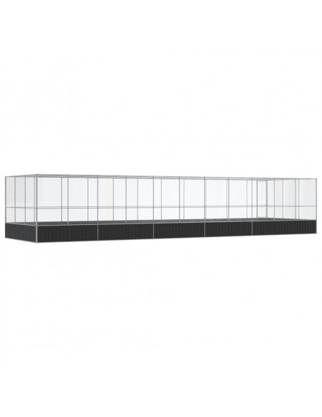 Voliera con Estensione Argento 1139x307x212 cm in Acciaio