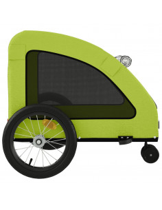 Rimorchio da Bici per Animali Verde Oxford e Ferro 2