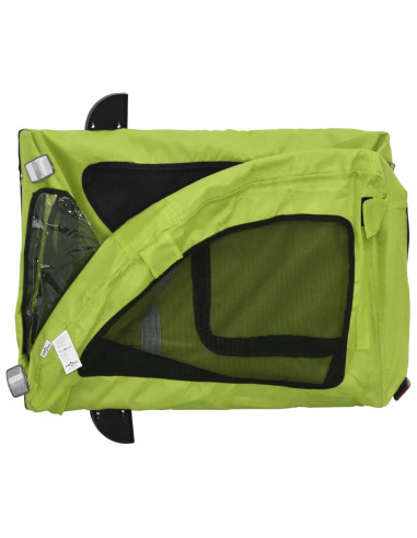 Rimorchio da Bici per Animali Verde Oxford e Ferro