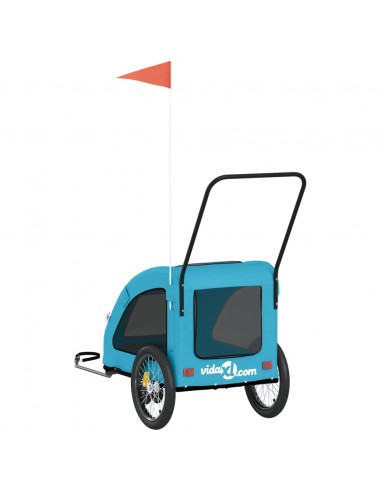 Rimorchio da Bici per Animali Blu Oxford e Ferro