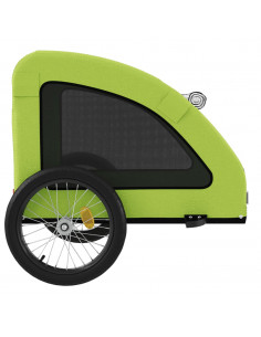 Rimorchio da Bici per Animali Verde Oxford e Ferro 2