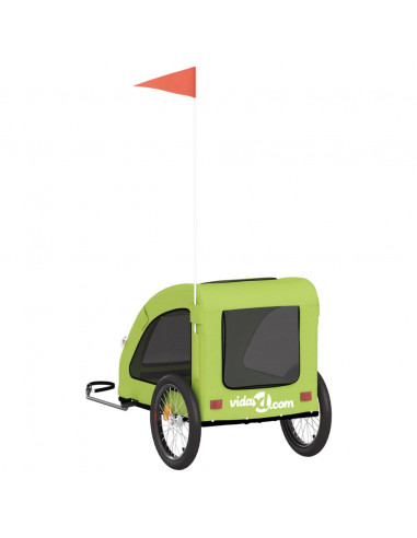 Rimorchio da Bici per Animali Verde Oxford e Ferro