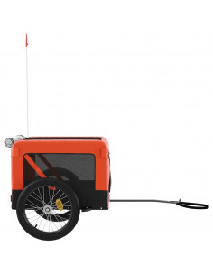 Rimorchio da Bici per Animali Arancione e Nero Oxford e Ferro 2