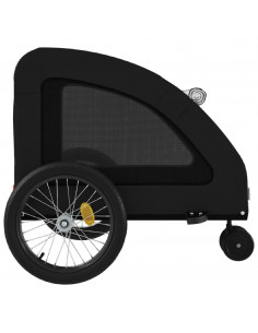 Rimorchio da Bici per Animali Nero Oxford e Ferro 2