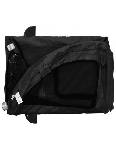 Rimorchio da Bici per Animali Nero Oxford e Ferro