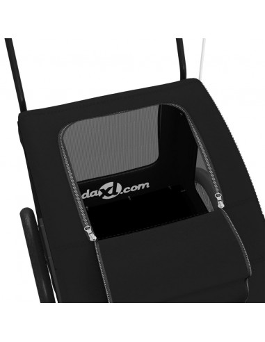 Rimorchio da Bici per Animali Nero Oxford e Ferro