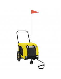 Rimorchio da Bici per Animali Giallo e Nero Oxford e Ferro 2