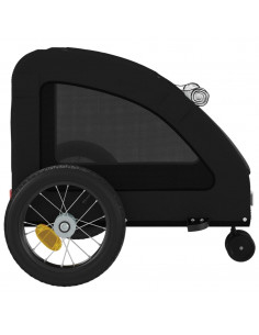 Rimorchio da Bici per Animali Nero Oxford e Ferro 2