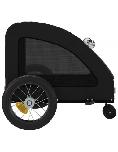Rimorchio da Bici per Animali Nero Oxford e Ferro
