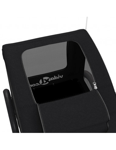 Rimorchio da Bici per Animali Nero Oxford e Ferro