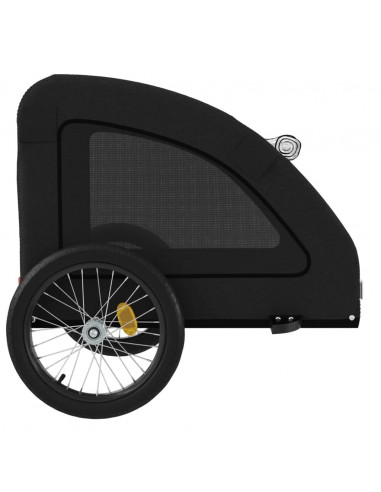 Rimorchio da Bici per Animali Nero Oxford e Ferro