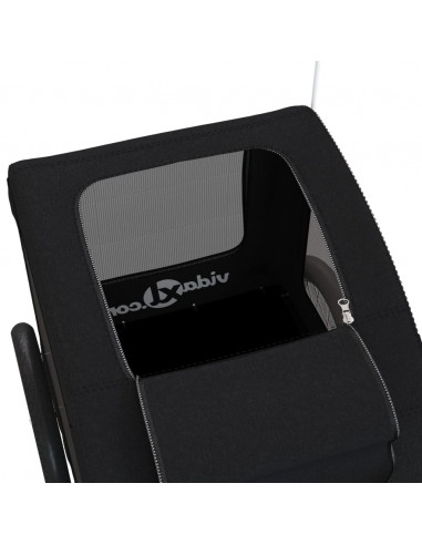 Rimorchio da Bici per Animali Nero Oxford e Ferro