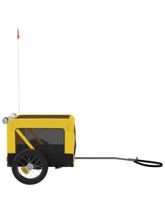 Rimorchio da Bici per Animali Giallo e Nero Oxford e Ferro 2