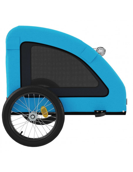 Rimorchio da Bici per Animali Blu Oxford e Ferro