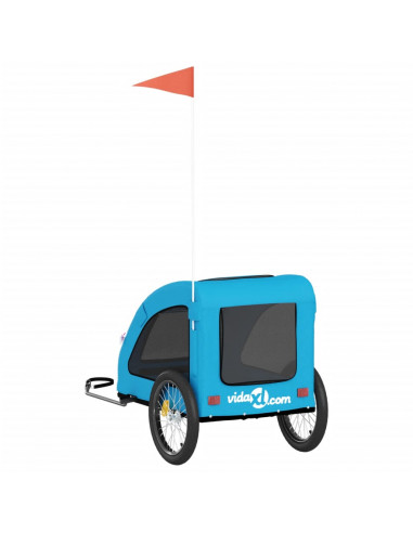 Rimorchio da Bici per Animali Blu Oxford e Ferro