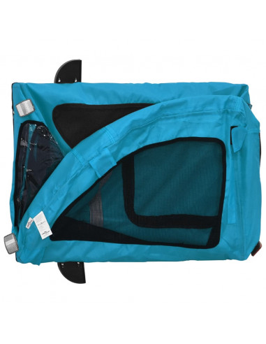 Rimorchio da Bici per Animali Blu Oxford e Ferro