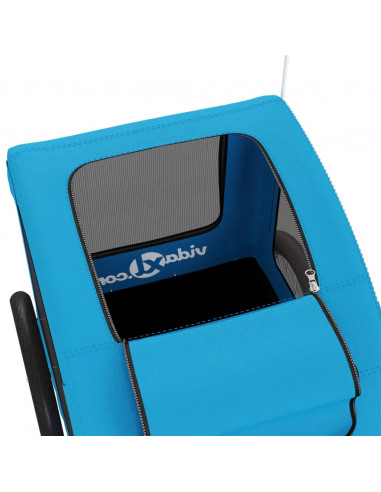 Rimorchio da Bici per Animali Blu Oxford e Ferro