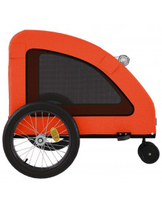 Rimorchio da Bici per Animali Arancione e Grigio Oxford e Ferro 2