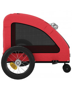 Rimorchio da Bici per Animali Rosso Oxford e Ferro 2