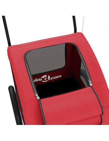 Rimorchio da Bici per Animali Rosso Oxford e Ferro