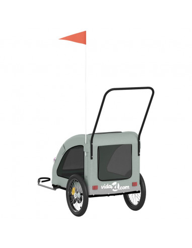 Rimorchio da Bici per Animali Grigio Oxford e Ferro