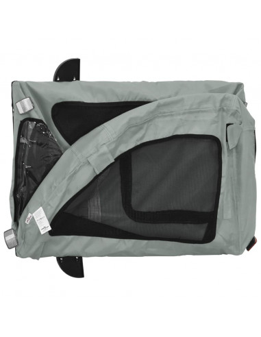 Rimorchio da Bici per Animali Grigio Oxford e Ferro