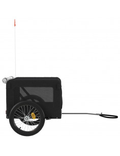 Rimorchio da Bici per Animali Nero Oxford e Ferro 2