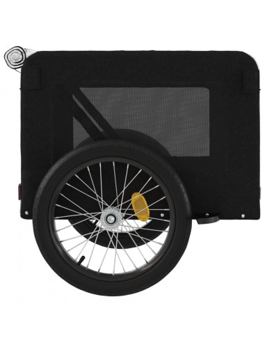 Rimorchio da Bici per Animali Nero Oxford e Ferro