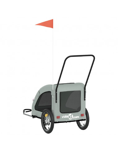 Rimorchio da Bici per Animali Grigio Oxford e Ferro