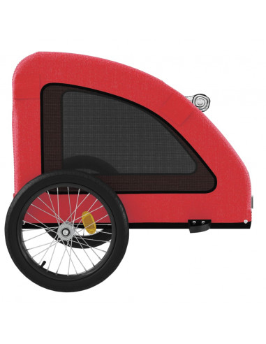 Rimorchio da Bici per Animali Rosso Oxford e Ferro