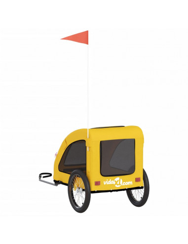 Rimorchio da Bici per Animali Giallo Oxford e Ferro