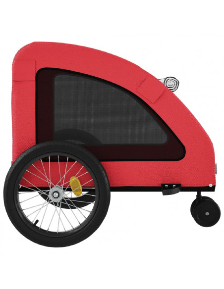 Rimorchio da Bici per Animali Rosso Oxford e Ferro