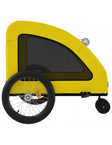 Rimorchio da Bici per Animali Giallo Oxford e Ferro