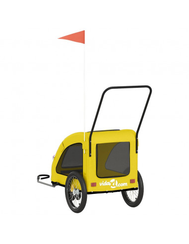 Rimorchio da Bici per Animali Giallo Oxford e Ferro