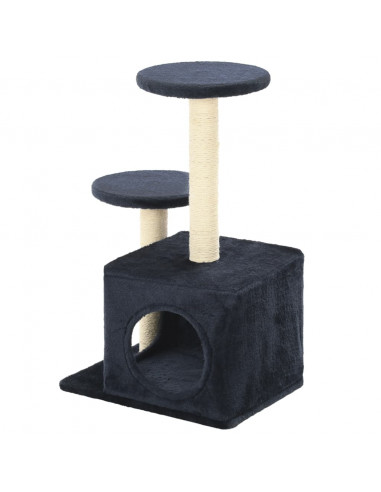 Albero per Gatti con Pali Tiragraffi in Sisal 60 cm Blu Scuro