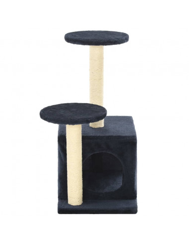 Albero per Gatti con Pali Tiragraffi in Sisal 60 cm Blu Scuro