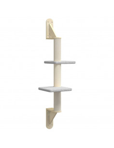 Albero per Gatti con Tiragraffi a Parete Grigio Chiaro 108 cm 2