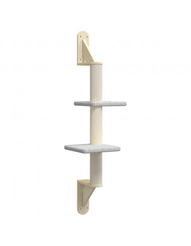 Albero per Gatti con Tiragraffi a Parete Grigio Chiaro 108 cm