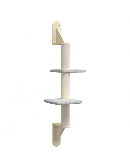Albero per Gatti con Tiragraffi a Parete Grigio Chiaro 108 cm