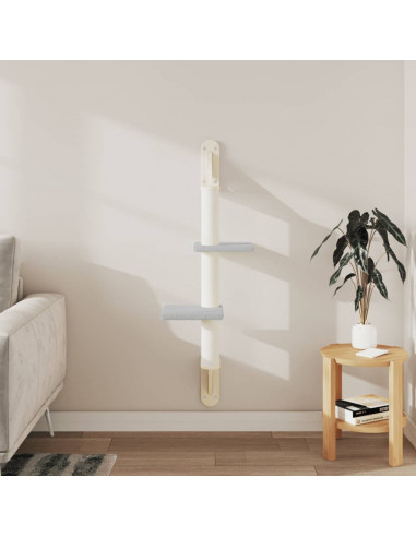 Albero per Gatti con Tiragraffi a Parete Grigio Chiaro 108 cm
