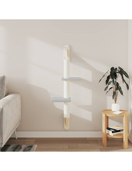 Albero per Gatti con Tiragraffi a Parete Grigio Chiaro 108 cm