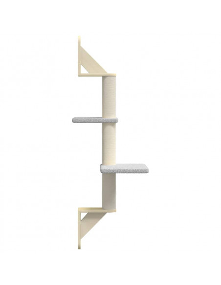 Albero per Gatti con Tiragraffi a Parete Grigio Chiaro 108 cm