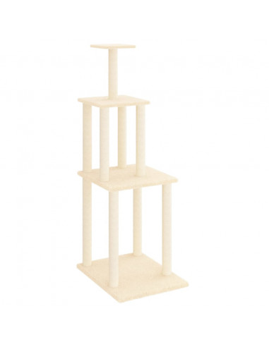 Albero per Gatti con Tiragraffi in Sisal Crema 149 cm