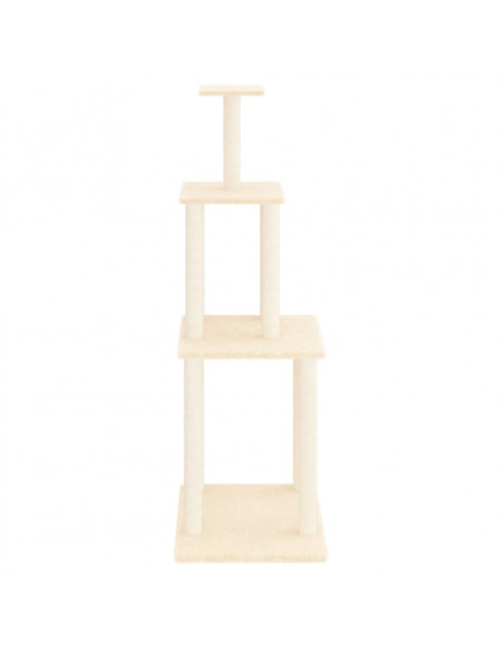 Albero per Gatti con Tiragraffi in Sisal Crema 149 cm