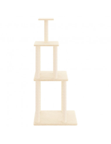 Albero per Gatti con Tiragraffi in Sisal Crema 149 cm