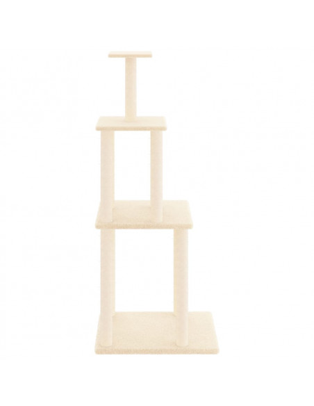 Albero per Gatti con Tiragraffi in Sisal Crema 149 cm