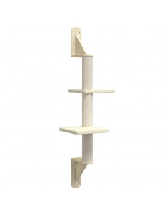 Albero per Gatti con Tiragraffi a Parete Crema 108 cm 2