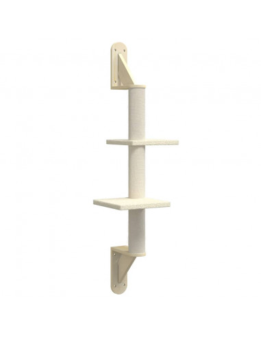 Albero per Gatti con Tiragraffi a Parete Crema 108 cm