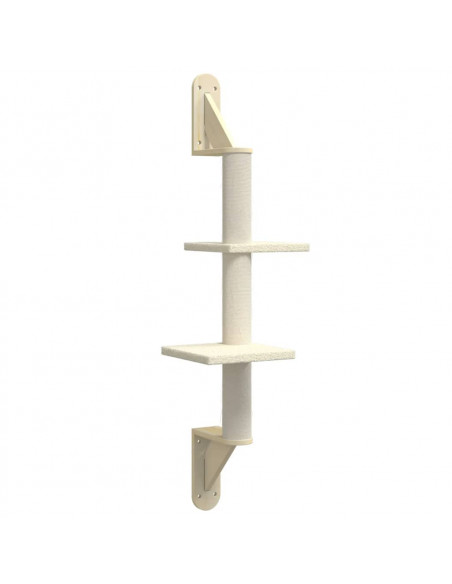 Albero per Gatti con Tiragraffi a Parete Crema 108 cm