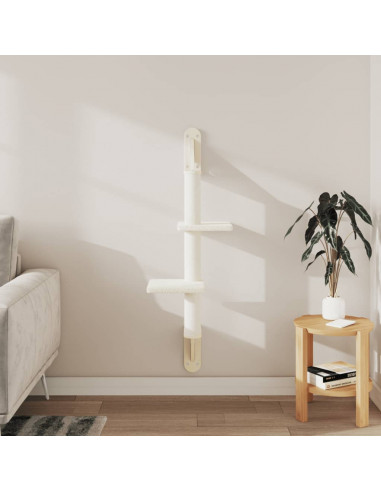 Albero per Gatti con Tiragraffi a Parete Crema 108 cm